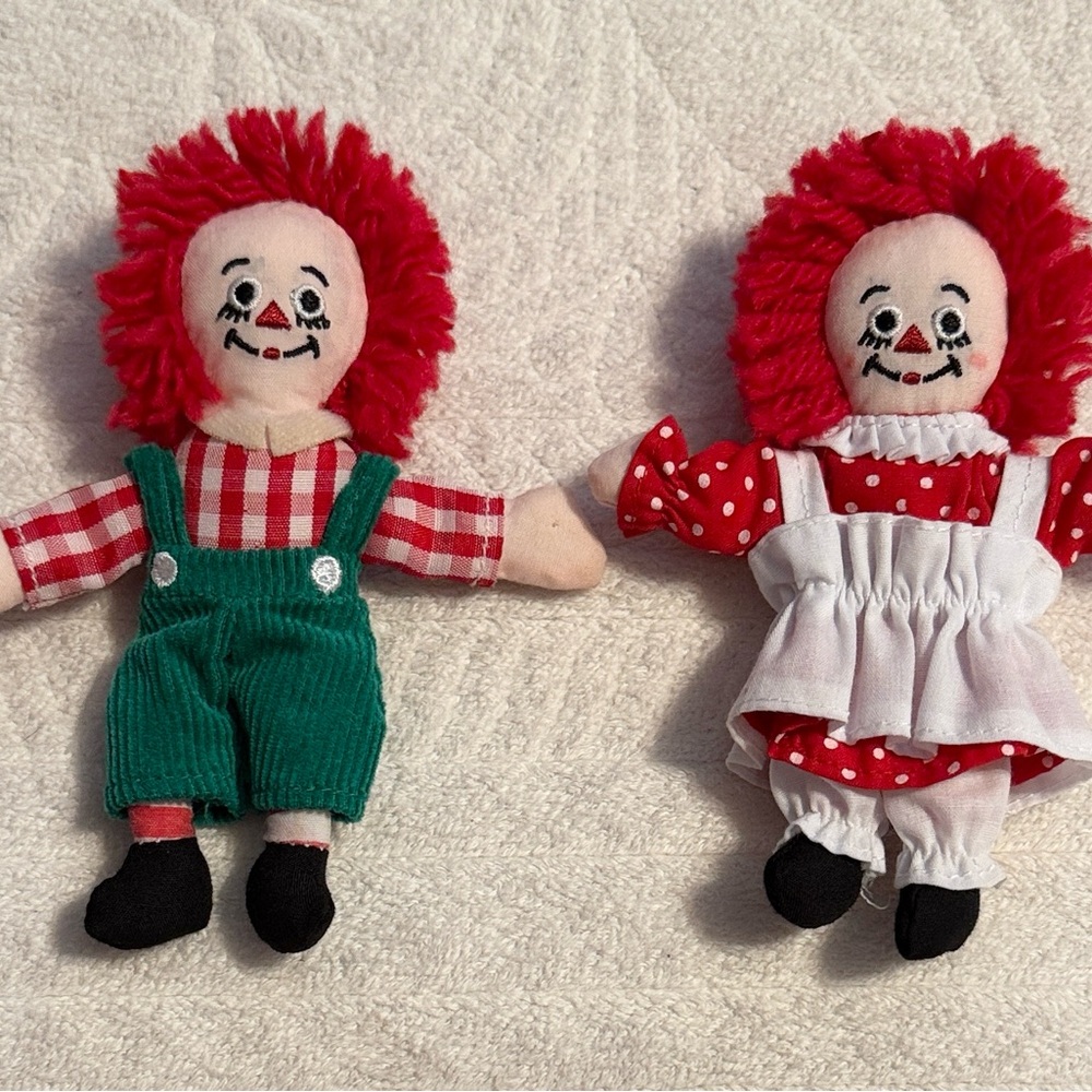 Vintage Raggedy Ann and Andy Plush Fabric 2003 Hasbro Applause ornaments